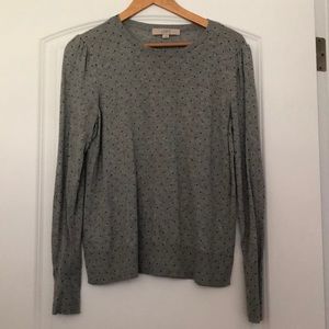 Grey & Black Pindot Sweater